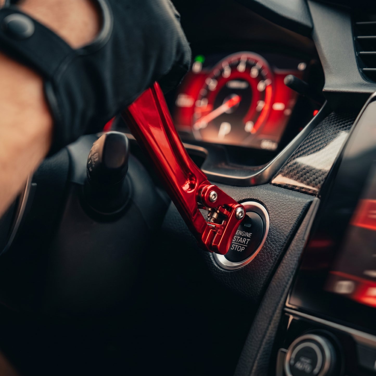 Botón de arranque de un solo toque, palanca basculante de arranque para coche